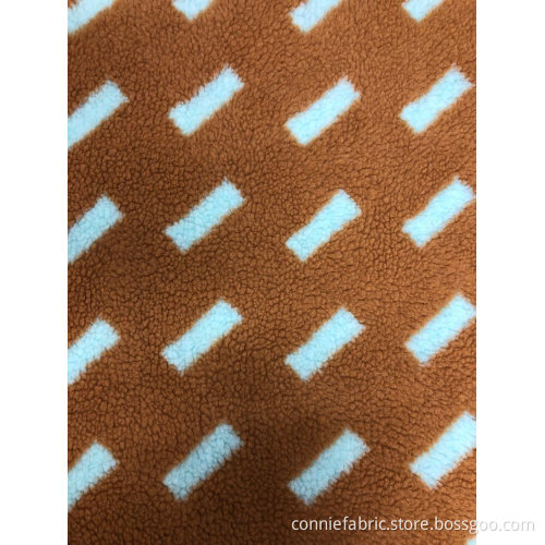 100% polyester sherpa jacquard med mönster